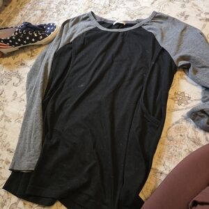Black and Gray Long Sleeve Shirt
